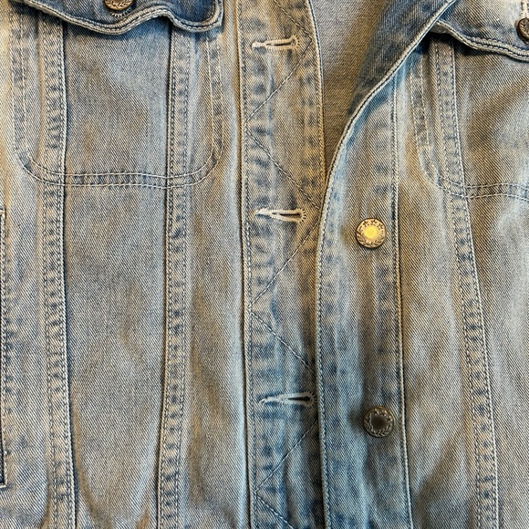 Free People Light Blue Jean Jacket size large - Picture 2 of 6